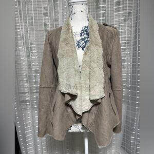 Lovestitch Tan Teddy Jacket with Cream Accents